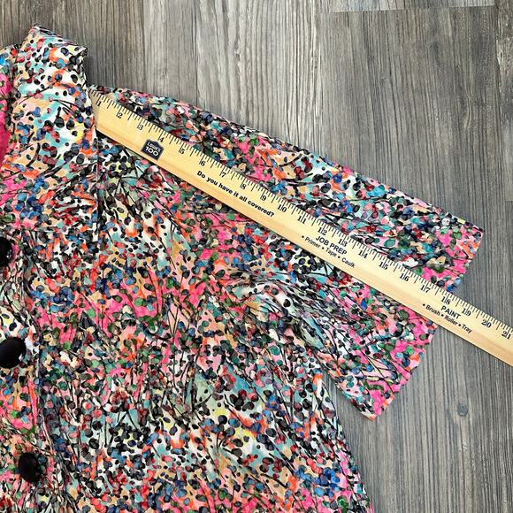 Colorful Abstract Print 3/4 Bell-Sleeve Jacket – ISLE by Melis‎ Kozan Design - Picture 6 of 12